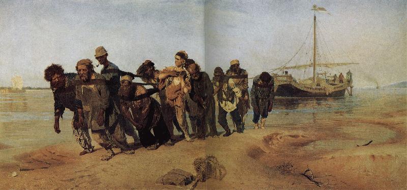 Ilia Efimovich Repin Volga River's boat tracker France oil painting art